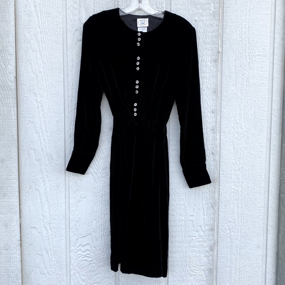 Laura Ashley Elegant Black Velvet Cocktail Dress